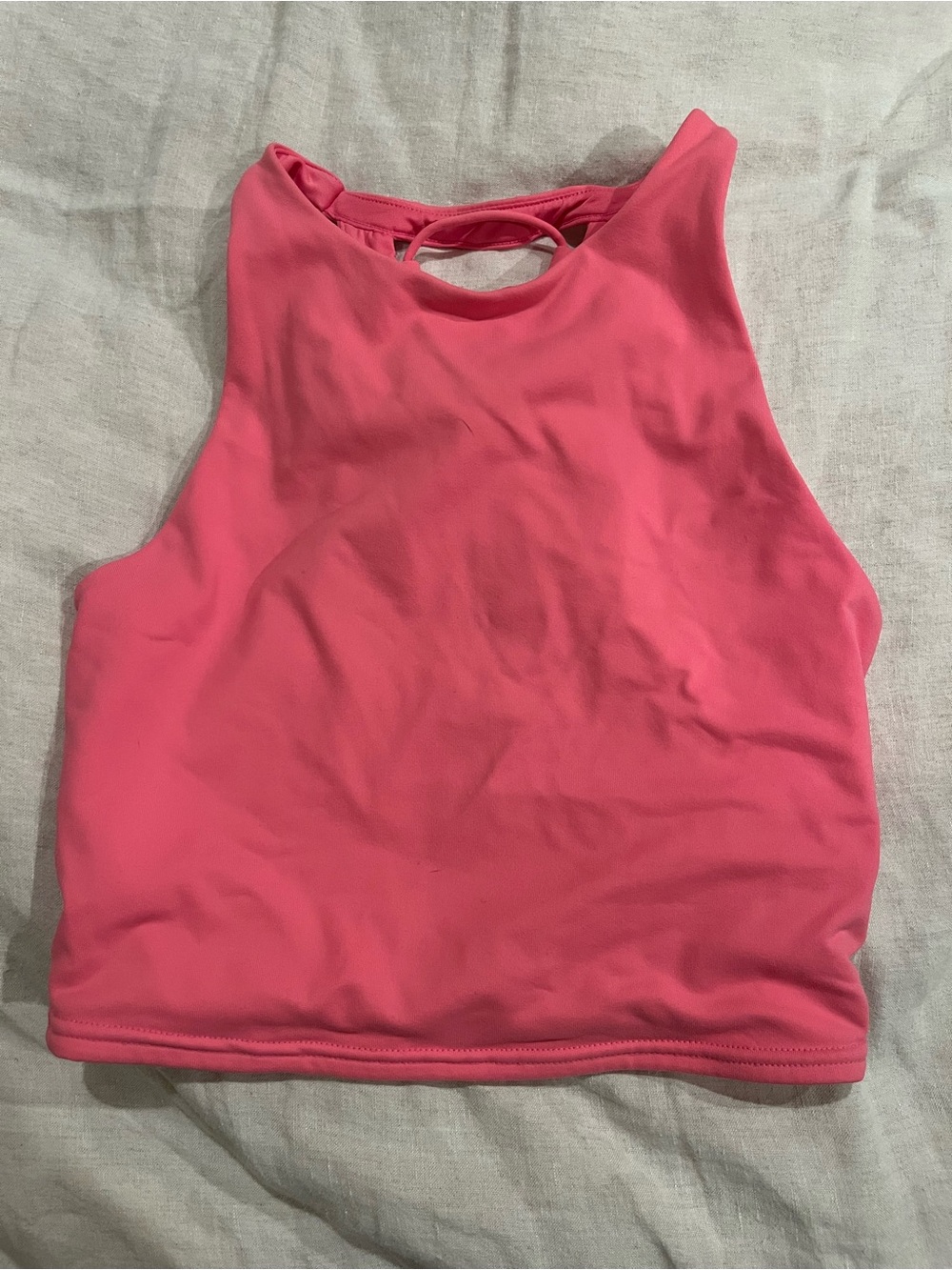 ALO Yoga Hot Pink High-Neck Crop Tank